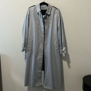 LONDON FOG Vintage 1970's Maincoats Weatherwear, Grey/Light Blue, Sz 10R